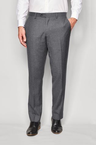 Grey Signature Textured Tailored Fit Suit: Trousers